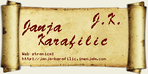 Janja Karafilić vizit kartica